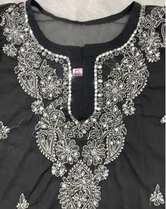 Elegant Black Chikankari Kurti 🖤