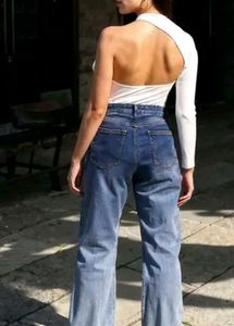 White One-Shoulder Top With Tag