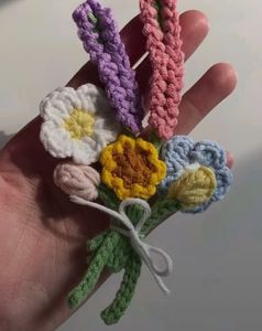 Crochet Mini Flower Bouquet Keychain💐