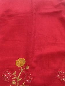 Red Embroidered Saree
