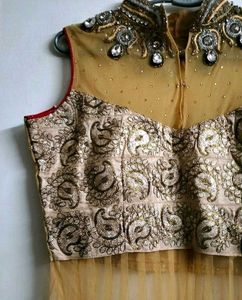 Long Frock With Plazo And Dupatta