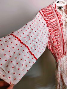 Red and White Dress