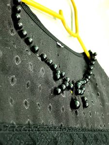 Black Crochet Sleeve Top