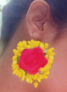 Floral Earrings And Maangtika Set
