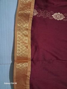 Elegant Vintage Dark Red Saree