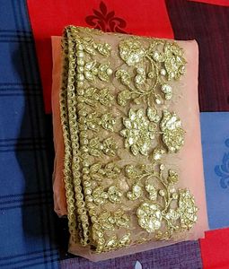 Peach Golden Party wear Dupatta