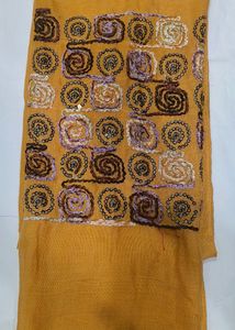 Mustard Embroidery Scarf!!