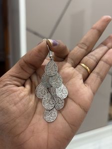 Silver Leaf Dangle Earrings
