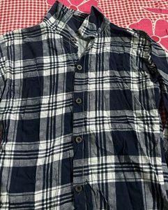 Blue &amp; White Plaid Shirt