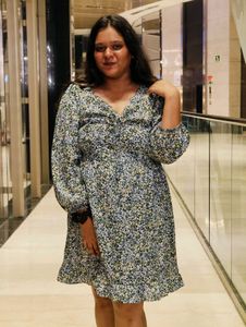 A Blue Ruffled Dress