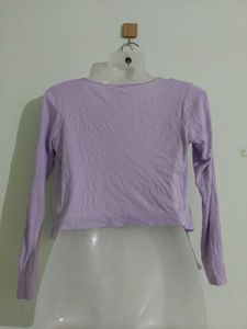 Lilac cropped two-piec top set