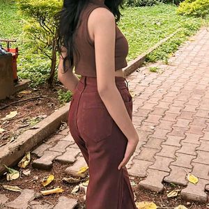 Brown Straight Leg Pants