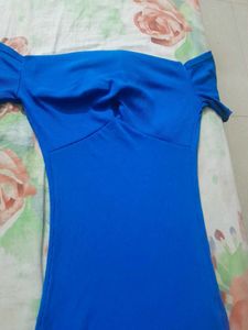 Blue  Off Shoulder Bodycon