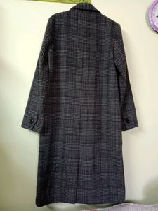 Long Overcoat Checked Pattern