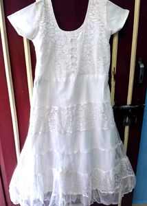 White Layered Frock