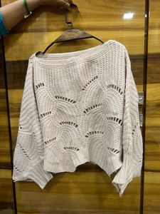 Crochet Knit Batwing Sleeve Top