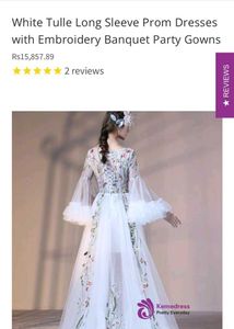 White Tulle Prom Gown