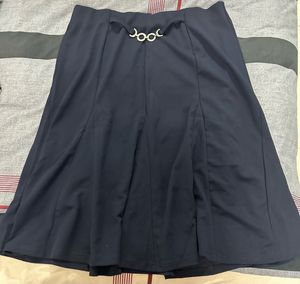 Navy Blue Knee Length Skirt