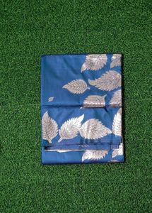 Open Border Saree - Amparo Blue (50/600 Silk)