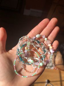 Beaded Flower Bracelet Set