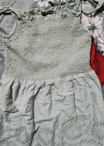 Cute Tieup Dress Schiffli✨