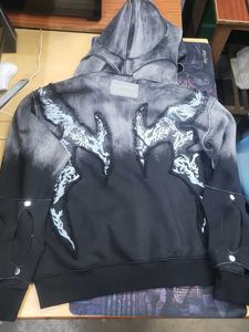 Distressed Graphic Zip-Up Hoodie