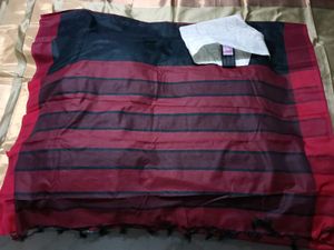 Handloom Saree with Striped Pallu - CottonBlend