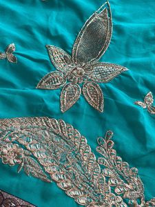 Dark Green Chiffon Saree