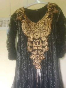 Elegant Black & Gold Kurta Set