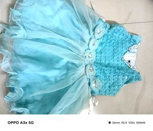Aqua Tulle Flower Girl Dress