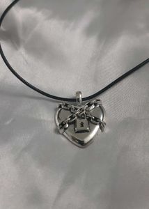 Gothic Heart Lock Pendant Necklace