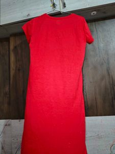Red Tshirt Dress For Women 🆕