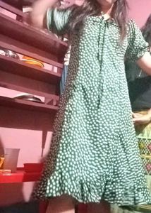 Green Floral Midi Dress