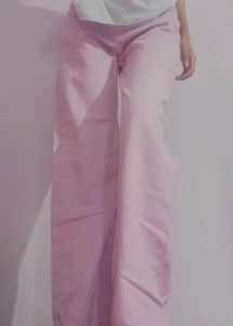 Lavender High Waist Wide Leg Denim Pants