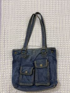Vintage Blue denim Tote Bag