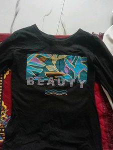 Black "Beauty" Long Sleeve Tee