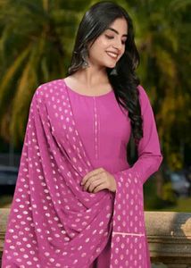 Crepe Kurti With Dupatta