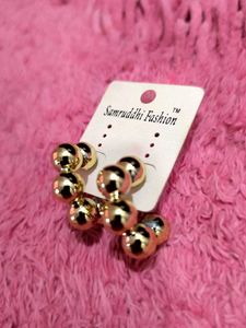 Gold Tone Bubble Earrings