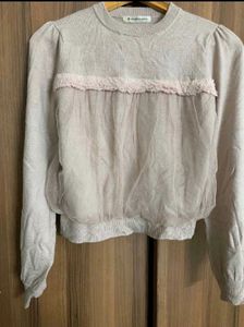 Knit Sweater with Mesh Detail