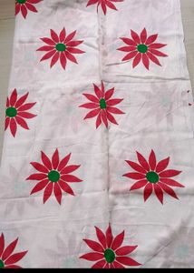 Sunflower White Red Saree