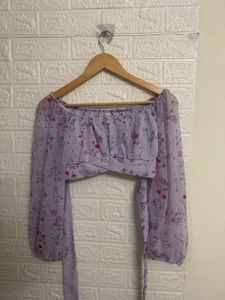 Floral Chiffon Crop Top