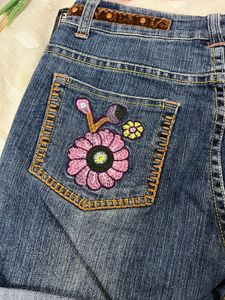 Floral Embroidered Denim Shorts