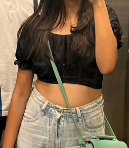 Black Tie Up Crop Top