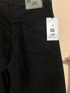 Wide leg raw hemmed denim pants • size 28