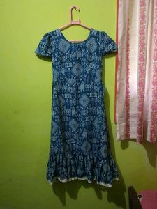 Blue Printed Dress