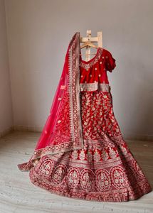 Red bridal Embroidered Lehenga Choli