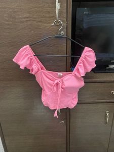 Cute Pink Ruffle Top