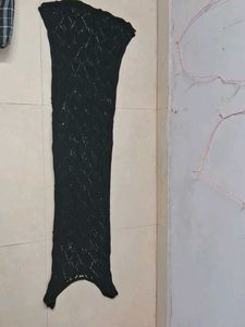 Elegant Black Crochet Maxi Dress