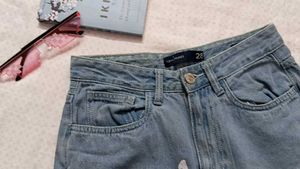 Butterfly Ripped Wide Leg Jeans