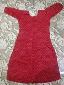 Red Diamond Print Dress